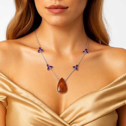 Rare Cady Mountain Agate & Amethyst Necklace N-1004 SDN1529