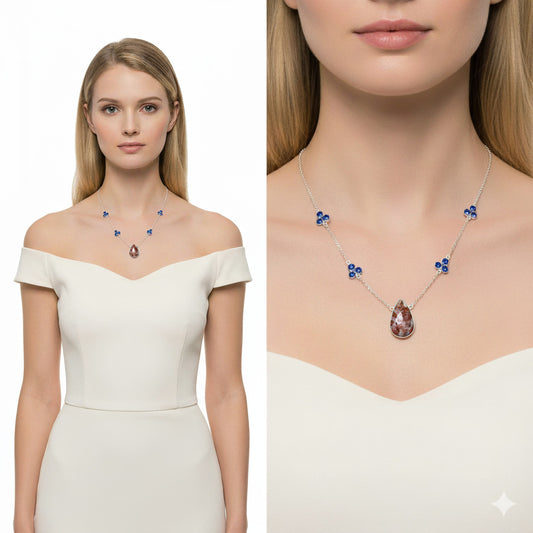 Natural Blood Stone - India & Lapis Necklace N-1004 SDN1541