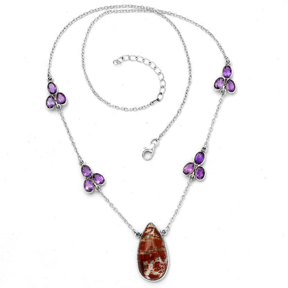 Rosetta Picture Jasper & Amethyst Necklace N-1004 SDN1558