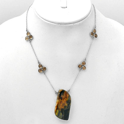 Pietersite - Namibia & Smoky Quartz Necklace N-1004 SDN1581
