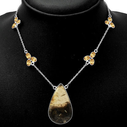 Natural Bat Cave Jasper & Citrine Necklace N-1004 SDN1601