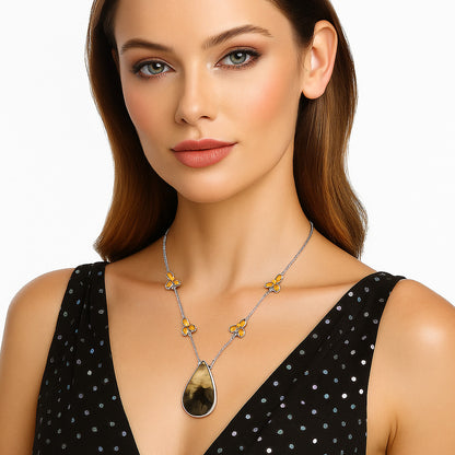 Natural Bat Cave Jasper & Citrine Necklace N-1004 SDN1601