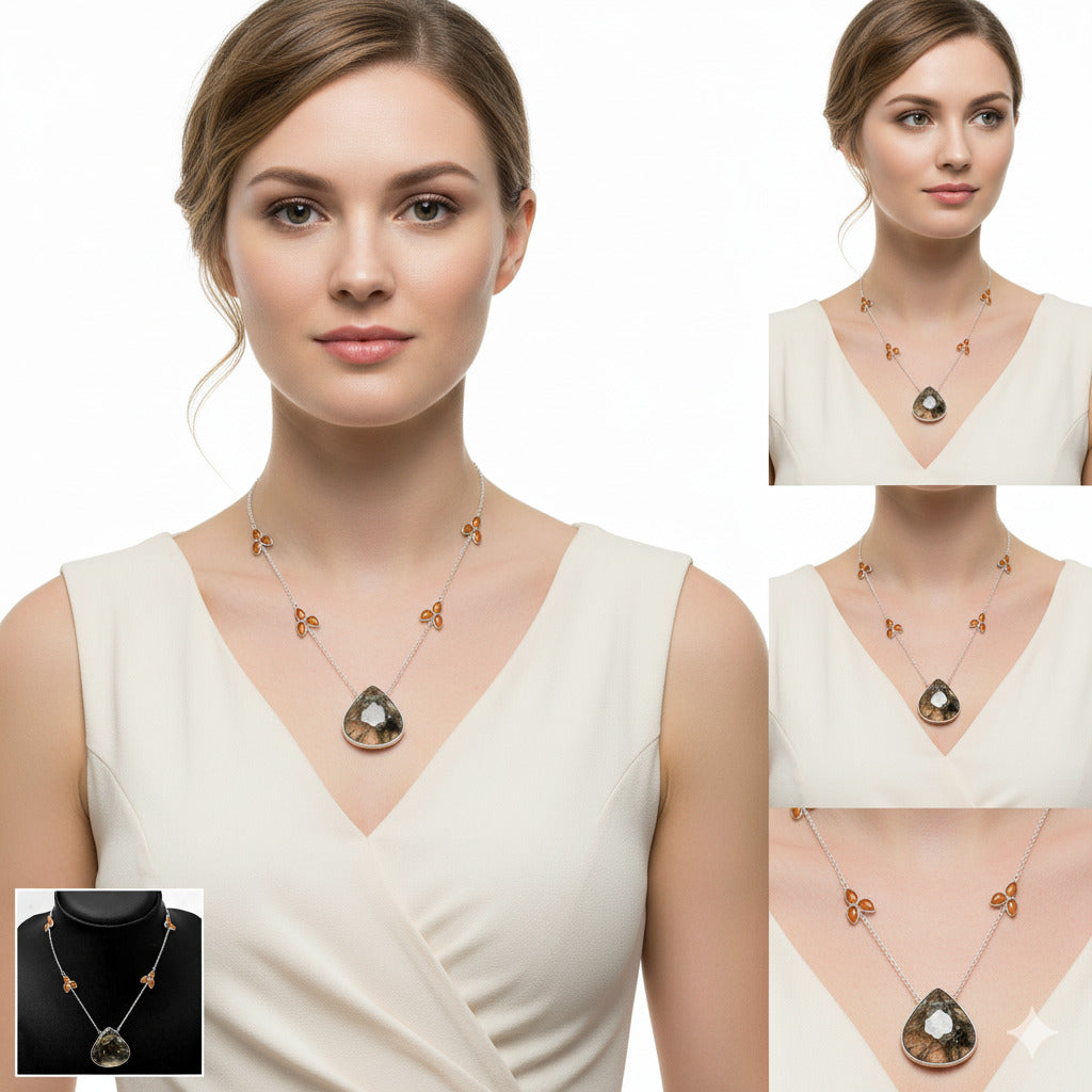 Natural Bat Cave Jasper & Carnelian Necklace N-1004 SDN1641