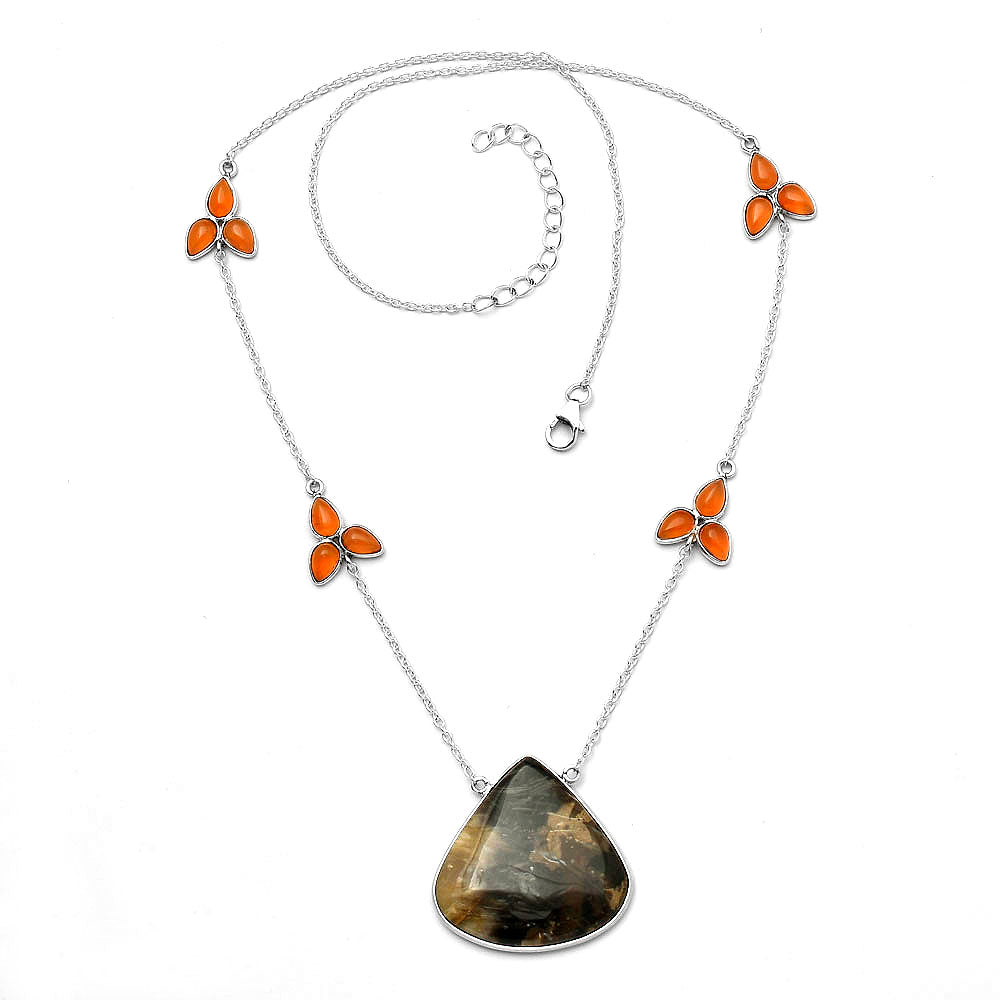 Natural Bat Cave Jasper & Carnelian Necklace N-1004 SDN1644