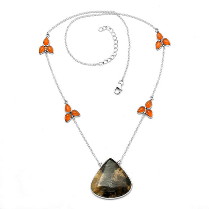 Natural Bat Cave Jasper & Carnelian Necklace N-1004 SDN1644