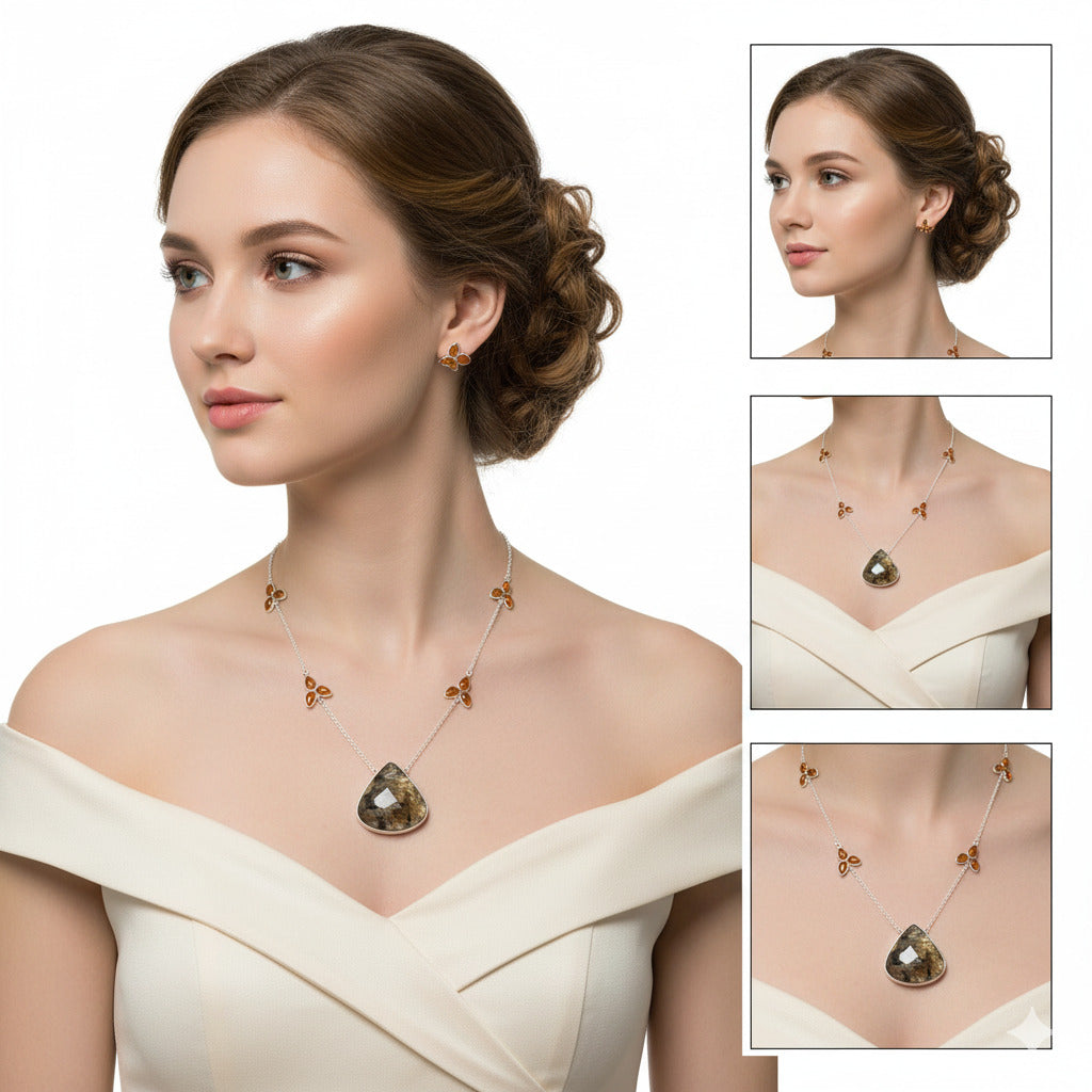 Natural Bat Cave Jasper & Carnelian Necklace N-1004 SDN1644