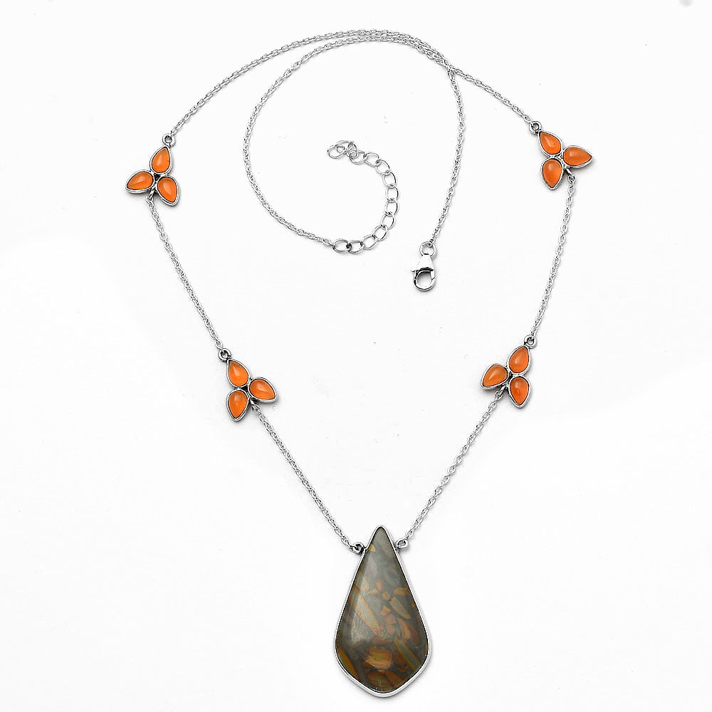 Natural Fruit Jasper & Carnelian Necklace N-1004 SDN1646