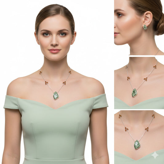 Natural Dioptase & Carnelian Necklace N-1004 SDN1650