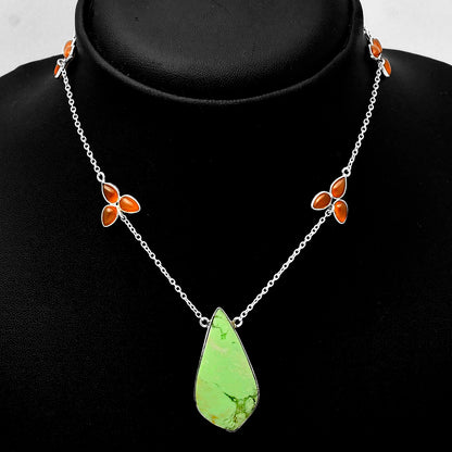 Lemon Chrysoprase & Carnelian Necklace N-1004 SDN1654