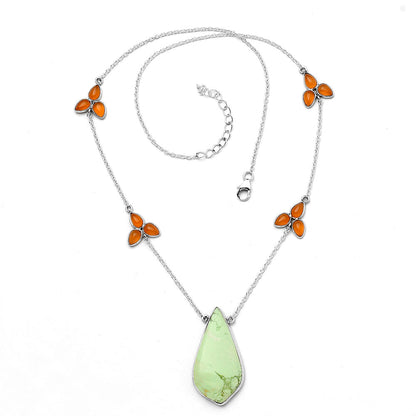 Lemon Chrysoprase & Carnelian Necklace N-1004 SDN1654