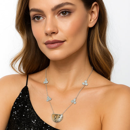 Coffee Bean Jasper & Srilankan Moonstone Necklace N-1004 SDN1657