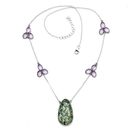 Natural Dioptase & Amethyst Necklace N-1004 SDN1669