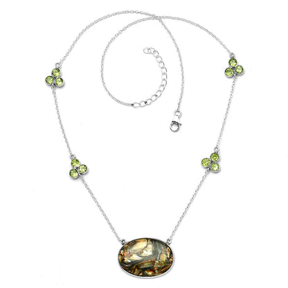 Copper Abalone Shell & Peridot Necklace N-1004 SDN1681
