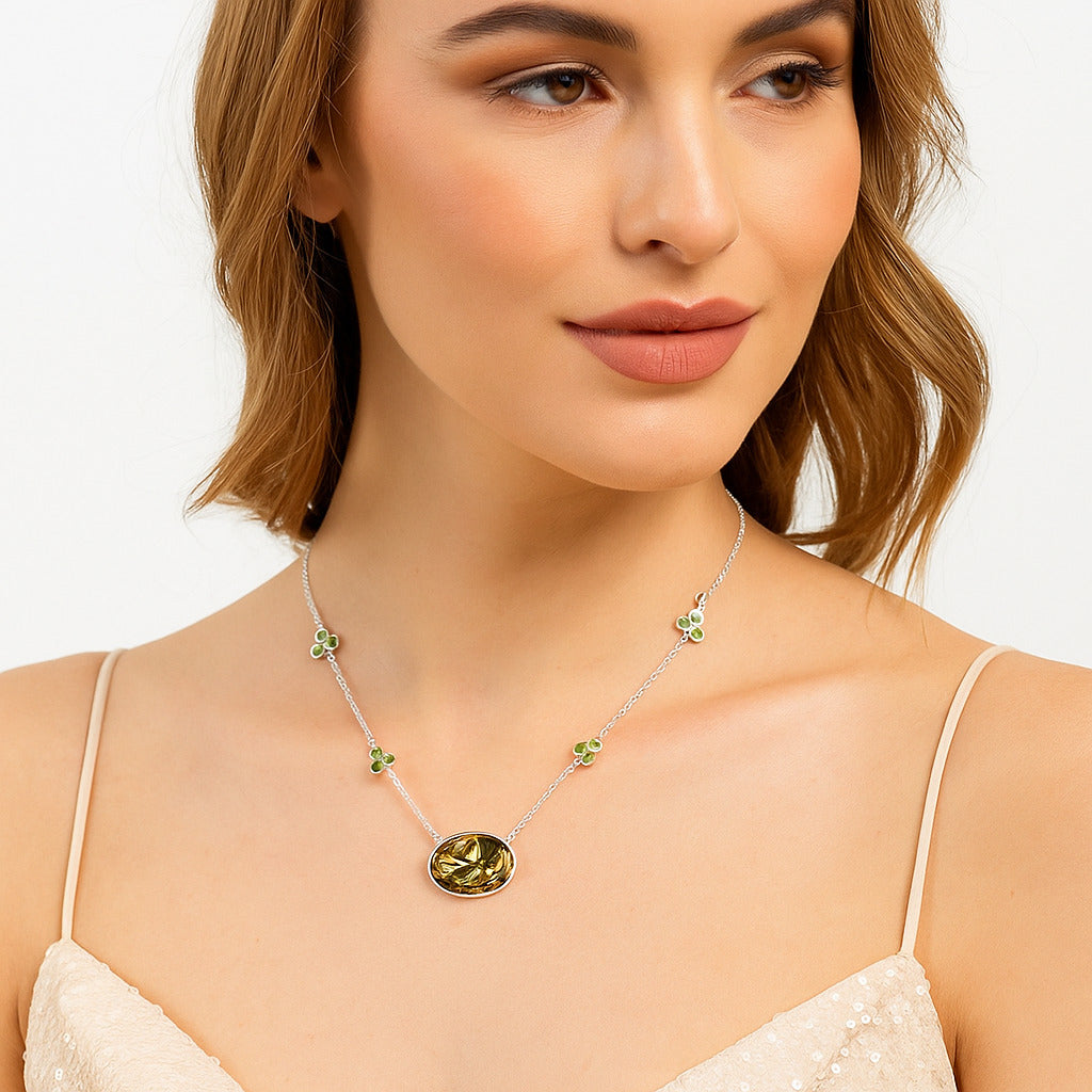 Copper Abalone Shell & Peridot Necklace N-1004 SDN1681