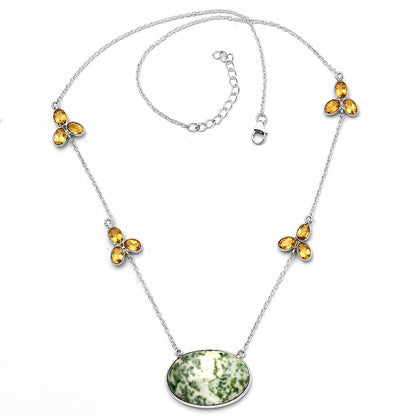 Natural Dioptase & Citrine Necklace N-1004 SDN1683