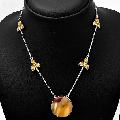 Natural Red Mookaite & Citrine Necklace N-1004 SDN1690