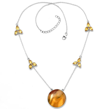 Natural Red Mookaite & Citrine Necklace N-1004 SDN1690