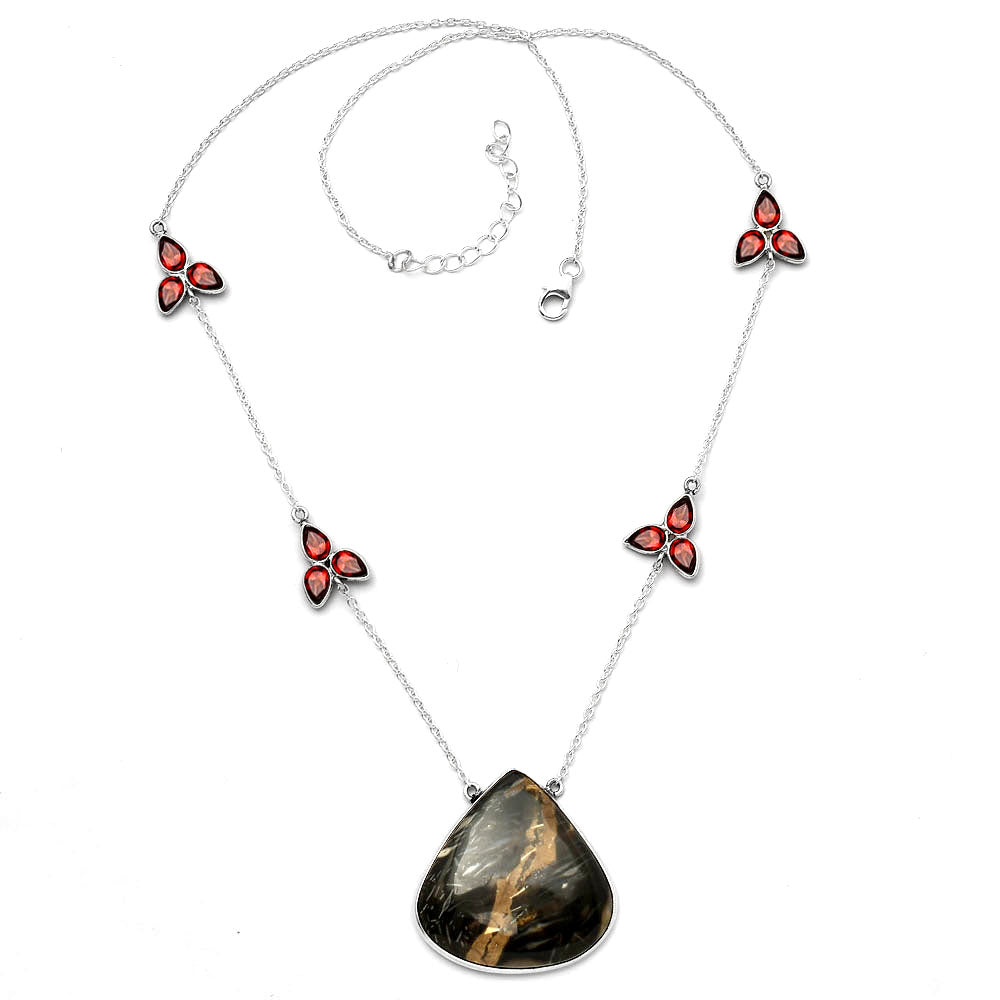 Natural Bat Cave Jasper & Garnet Necklace N-1004 SDN1694