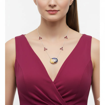 Spiny Oyster Turquoise & Garnet Necklace N-1004 SDN1698