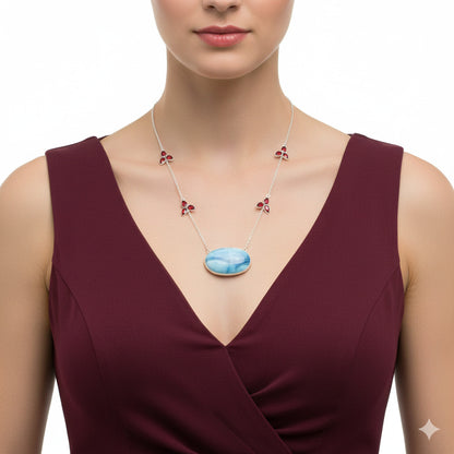 Natural Owyhee Opal & Garnet Necklace N-1004 SDN1700