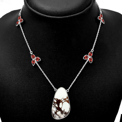 Natural Wild Horse Jasper & Garnet Necklace N-1004 SDN1702