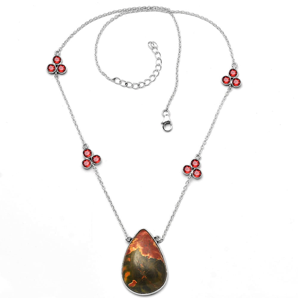 Natural Cherry Creek & Garnet Necklace N-1004 SDN1710