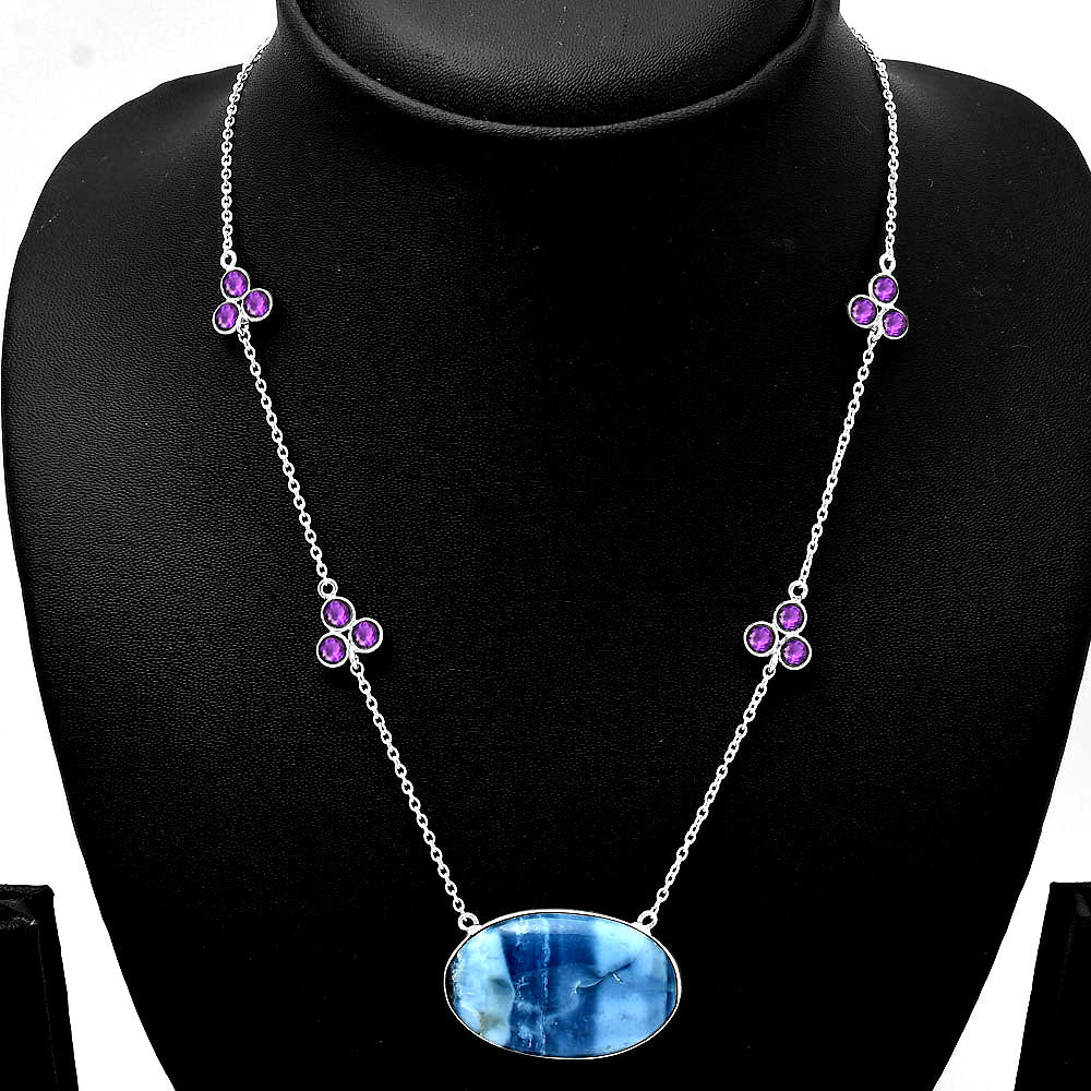 Natural Owyhee Opal & Amethyst Necklace N-1004 SDN1722