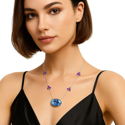 Natural Owyhee Opal & Amethyst Necklace N-1004 SDN1722