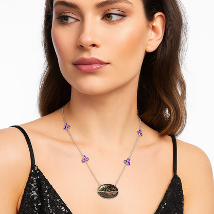 Dragon Blood Stone & Amethyst Necklace N-1004 SDN1727