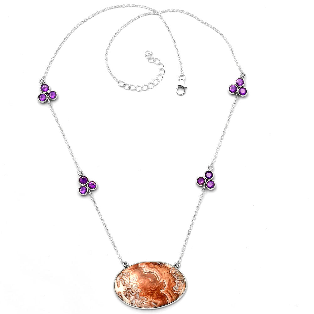 Rosetta Picture Jasper & Amethyst Necklace N-1004 SDN1729