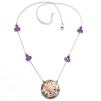 Rosetta Picture Jasper & Amethyst Necklace N-1004 SDN1732