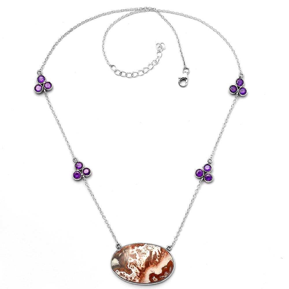 Rosetta Picture Jasper & Amethyst Necklace N-1004 SDN1733
