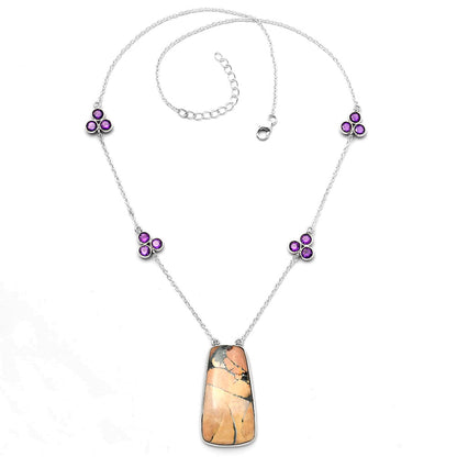 Natural Maligano Jasper & Amethyst Necklace N-1004 SDN1734