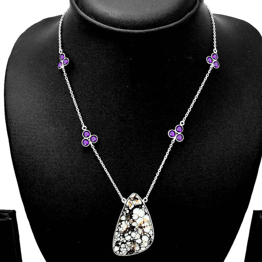 Natural Wild Horse Jasper & Amethyst Necklace N-1004 SDN1736