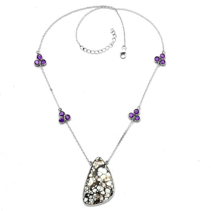 Natural Wild Horse Jasper & Amethyst Necklace N-1004 SDN1736