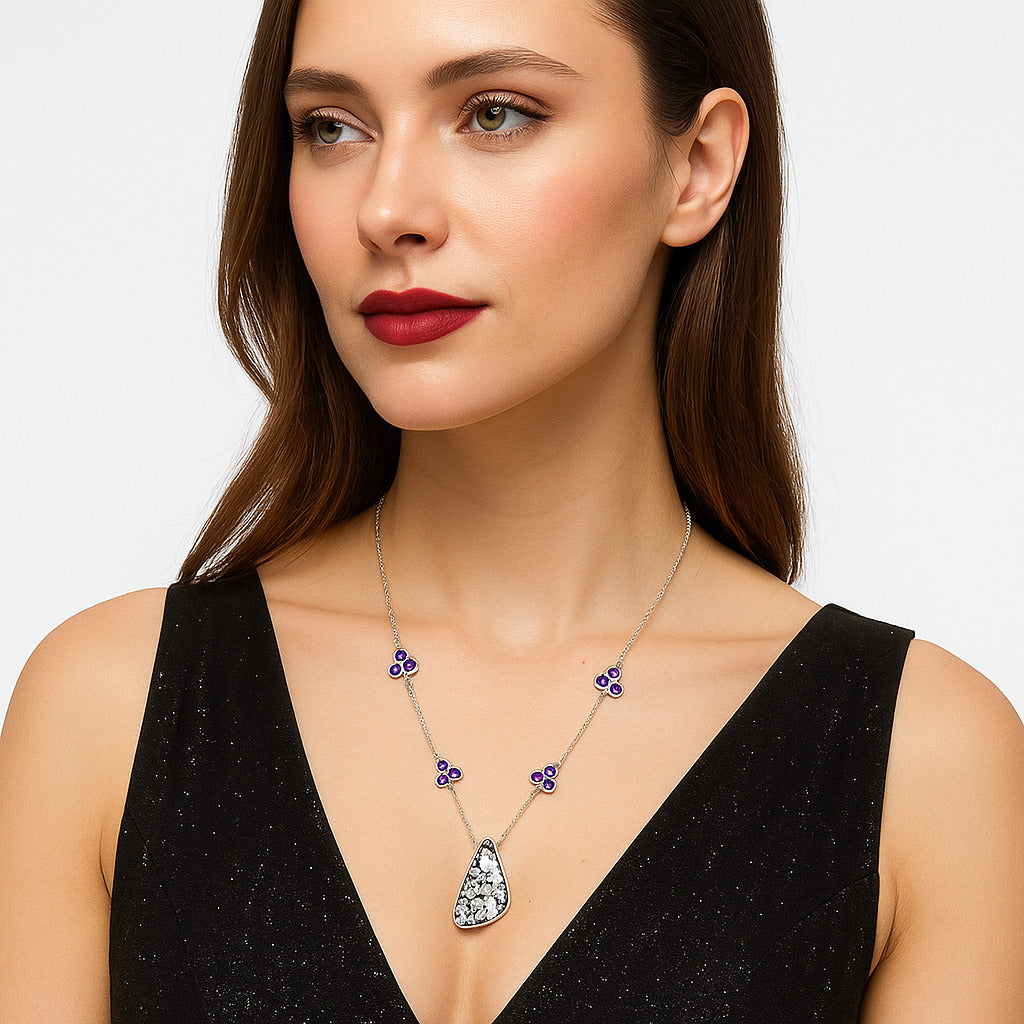 Natural Wild Horse Jasper & Amethyst Necklace N-1004 SDN1736