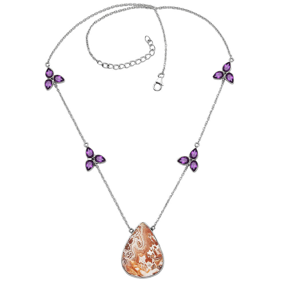 Rosetta Picture Jasper & Amethyst Necklace N-1004 SDN1766