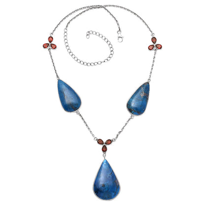 Natural Shattuckite & Garnet Necklace N-1021 SDN1780