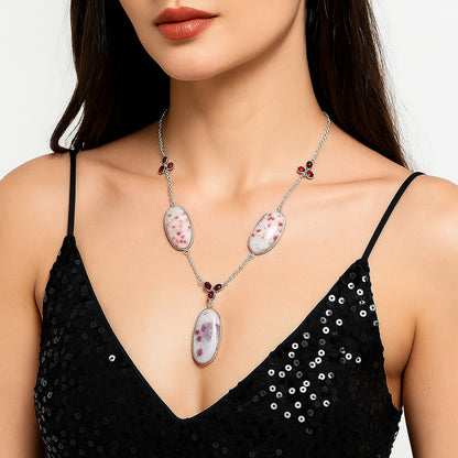 Natural Cinnabar & Garnet Necklace N-1021 SDN1783