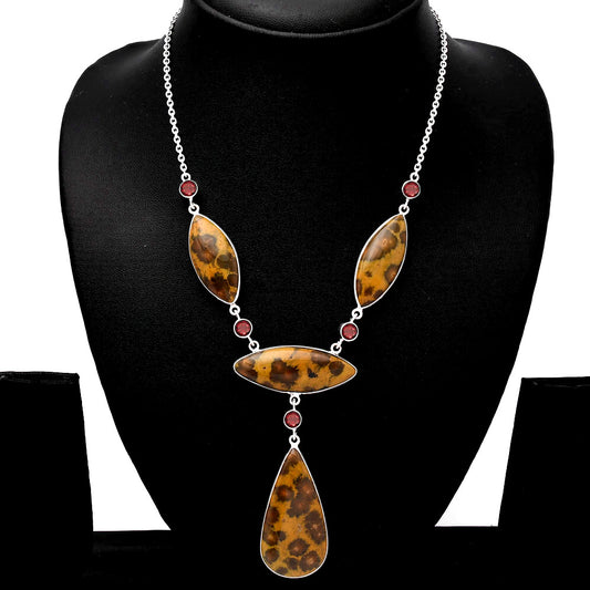 Natural Ocean Jasper & Garnet Necklace N-1023 SDN1825