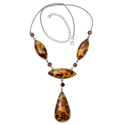 Natural Ocean Jasper & Garnet Necklace N-1023 SDN1825