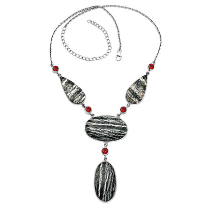 Natural Chrysotile & Garnet Necklace N-1023 SDN1829