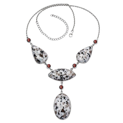 Natural Sesame Jasper & Garnet Necklace N-1023 SDN1837