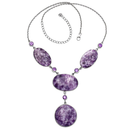 Purple Lepidolite & Amethyst Necklace N-1023 SDN1840