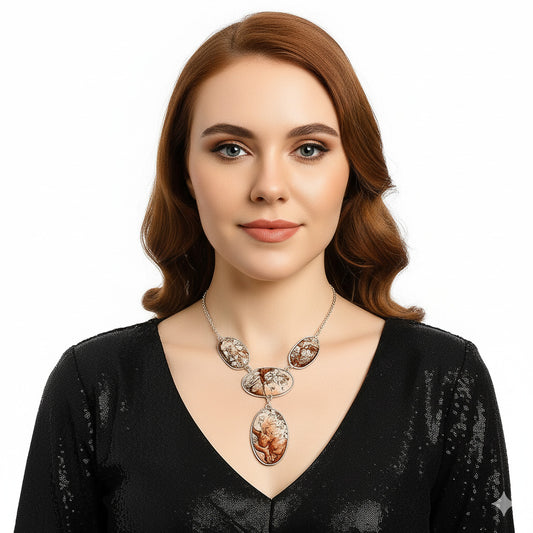 Natural Rosetta Picture Jasper Necklace N-1013 SDN1873