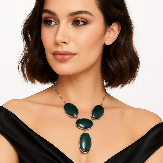 Natural Blood Stone - India Necklace N-1013 SDN1881