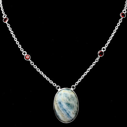 Blue Scheelite - Turkey & Garnet Necklace N-1012 SDN1891