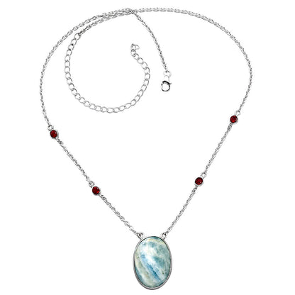 Blue Scheelite - Turkey & Garnet Necklace N-1012 SDN1891