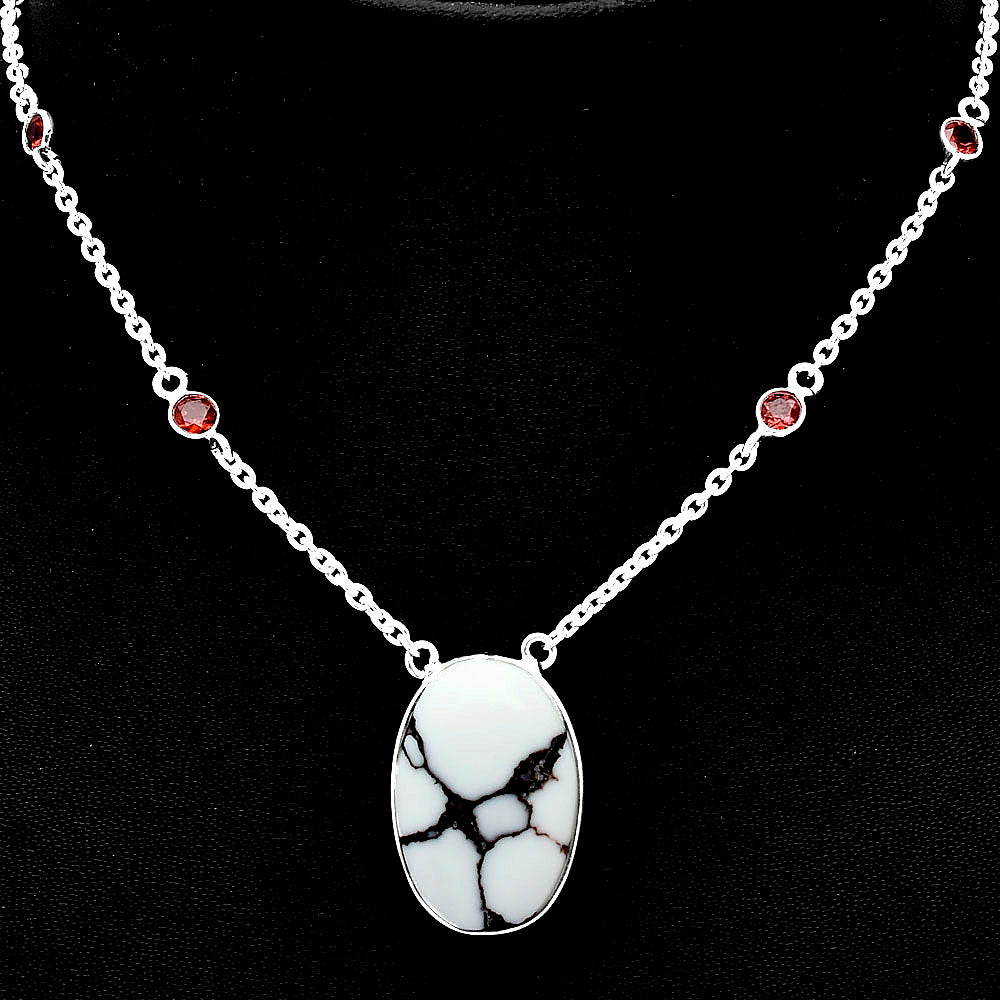 Natural Wild Horse Jasper & Garnet Necklace N-1012 SDN1901