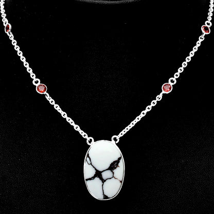Natural Wild Horse Jasper & Garnet Necklace N-1012 SDN1901